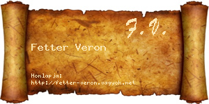 Fetter Veron névjegykártya